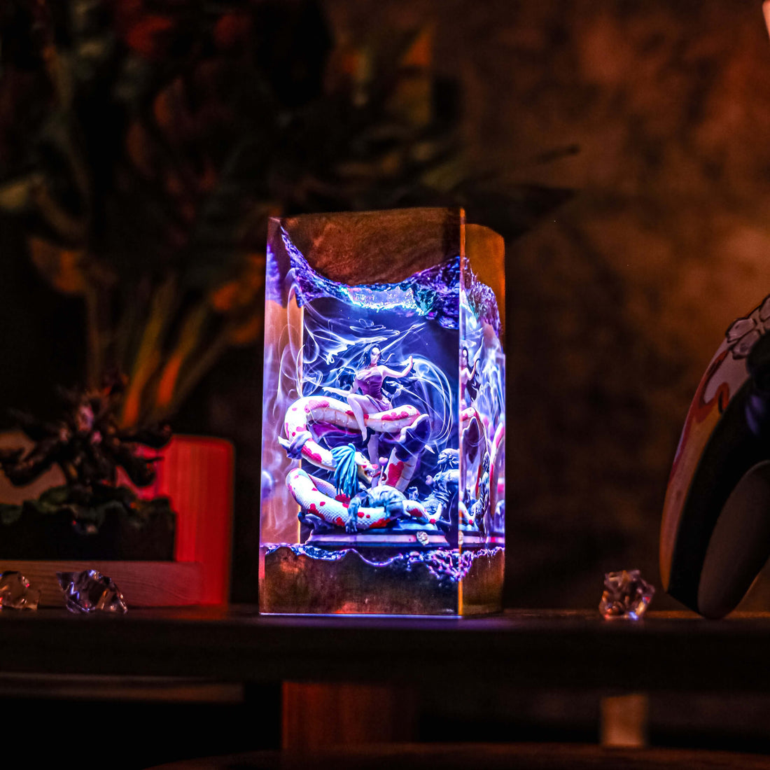 Beautiful resin lamp showcasing a vibrant design, part of a cleaning resin lamps guide for beginners.