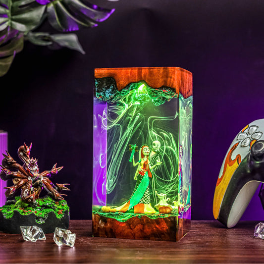 Jack Skellington & Sally Resin Lamp - Halloween