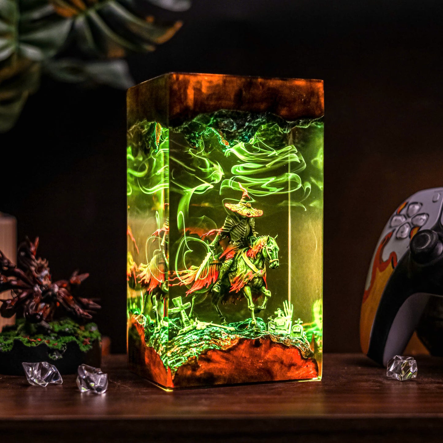 Headless Horseman Resin Lamp - Halloween