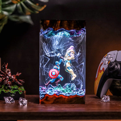 Thor vs Thanos Resin Lamp - Marvel Comics