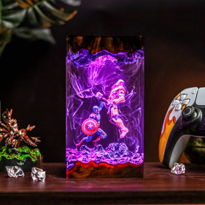 Thor vs Thanos Resin Lamp - Marvel Comics