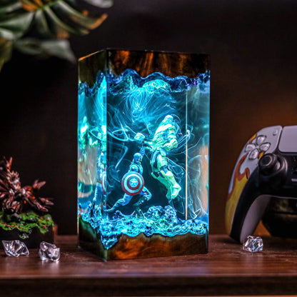 Thor vs Thanos Resin Lamp - Marvel Comics