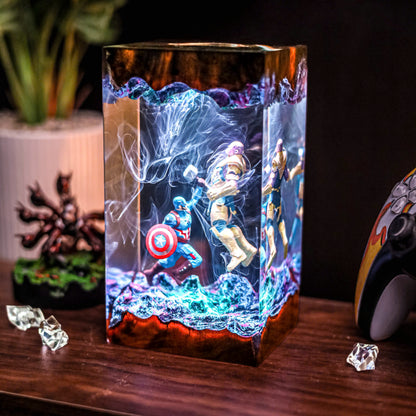 Thor vs Thanos Resin Lamp - Marvel Comics