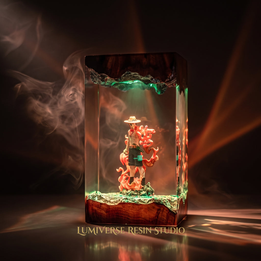 Ace Resin Lamp | Handmade LED OnePiece | Lumiverse Resin