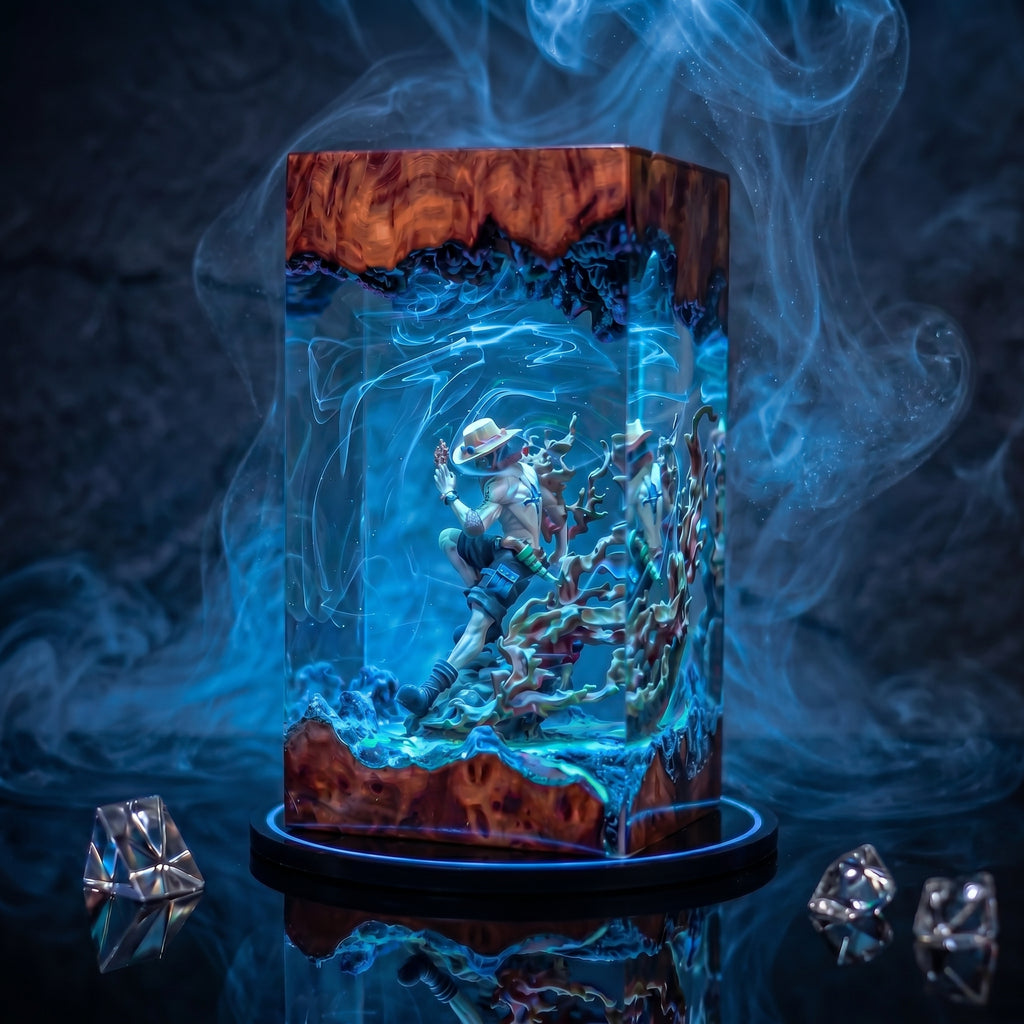 Ace Resin Lamp | Handmade LED OnePiece | Lumiverse Resin