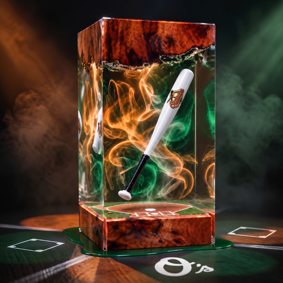Baseball Bat Resin Lamp | Handmade LED | Lumiverse Resin