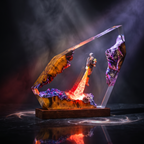 Beskar Bounty Hunter Resin Lamp | Warm LED Light StarWar | Lumiverse Resin