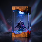 Black Masked Lord Resin Lamp | Multicolor LED Glow StarWar | Lumiverse Resin