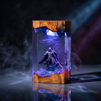 Black Masked Lord Resin Lamp | Multicolor LED Glow StarWar | Lumiverse Resin