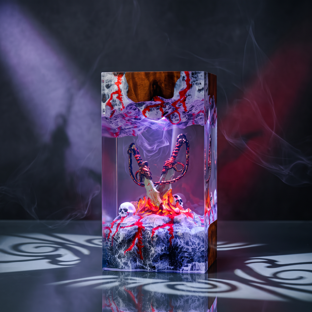 Blades Of Chaos Resin Lamp | LED RGB GodOfWar | Lumiverse Resin