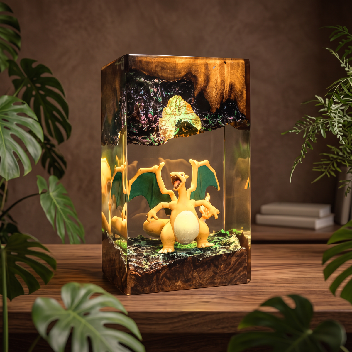 Charizard Resin Lamp | LED Diorama Pokemon | Lumiverse Resin
