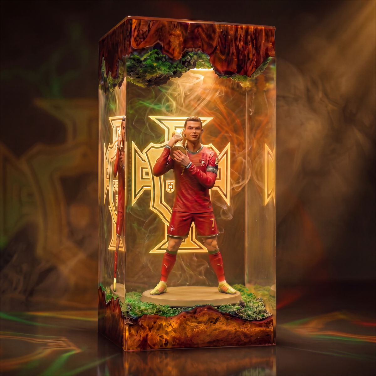 Cristiano Ronaldo Resin Lamp | Warm LED Light Ronaldo | Lumiverse Resin