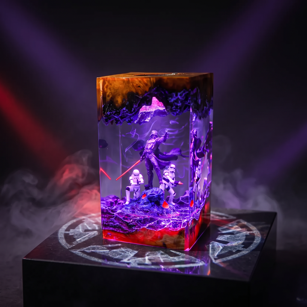 Darth Vader Resin Lamp | Warm LED Light StarWar | Lumiverse Resin