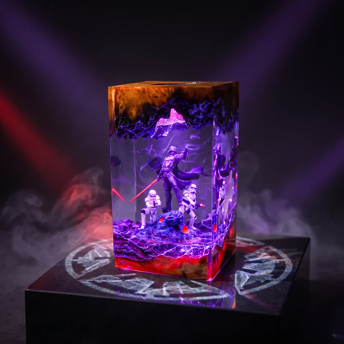 Darth Vader Resin Lamp | Warm LED Light StarWar | Lumiverse Resin