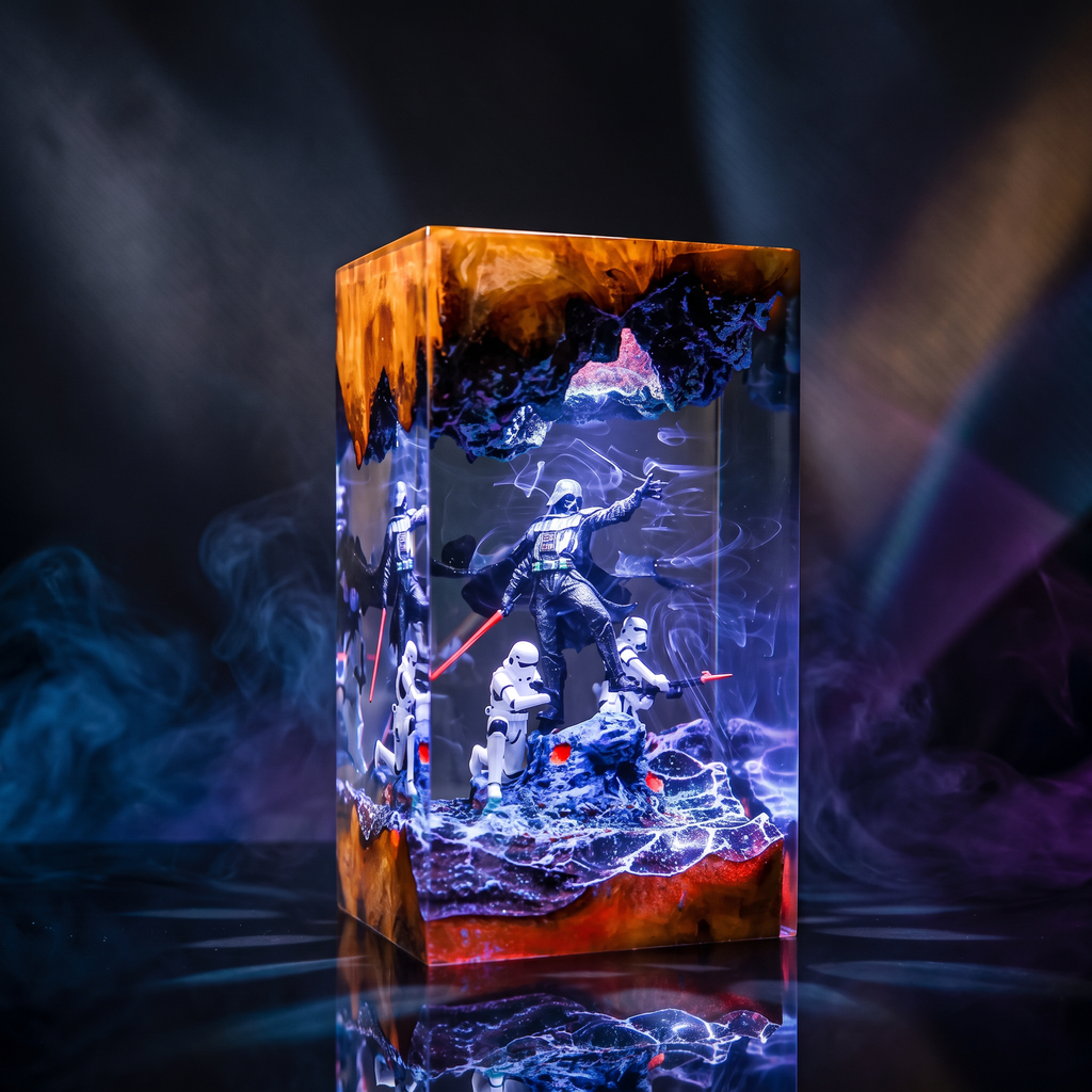 Darth Vader Resin Lamp | Warm LED Light StarWar | Lumiverse Resin