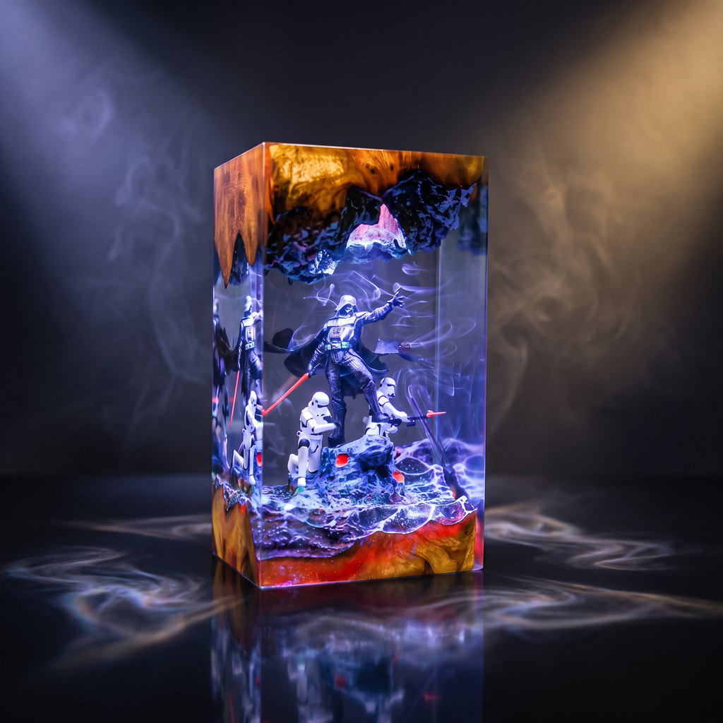 Darth Vader Resin Lamp | Warm LED Light StarWar | Lumiverse Resin