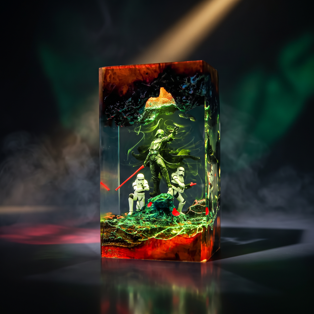 Darth Vader Resin Lamp | Warm LED Light StarWar | Lumiverse Resin