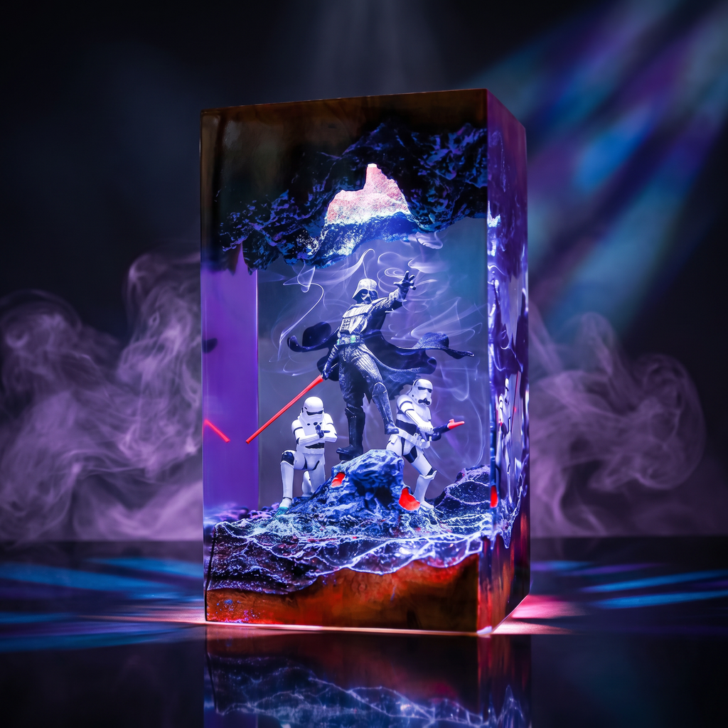 Darth Vader Resin Lamp | Warm LED Light StarWar | Lumiverse Resin