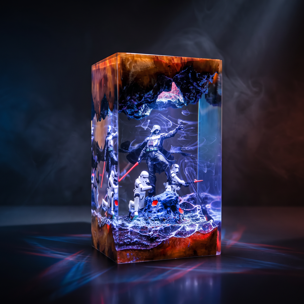 Darth Vader Resin Lamp | Warm LED Light StarWar | Lumiverse Resin