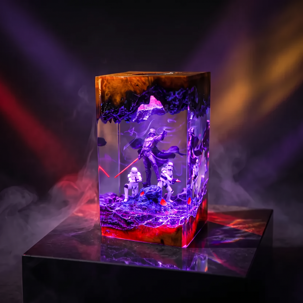 Darth Vader Resin Lamp | Warm LED Light StarWar | Lumiverse Resin