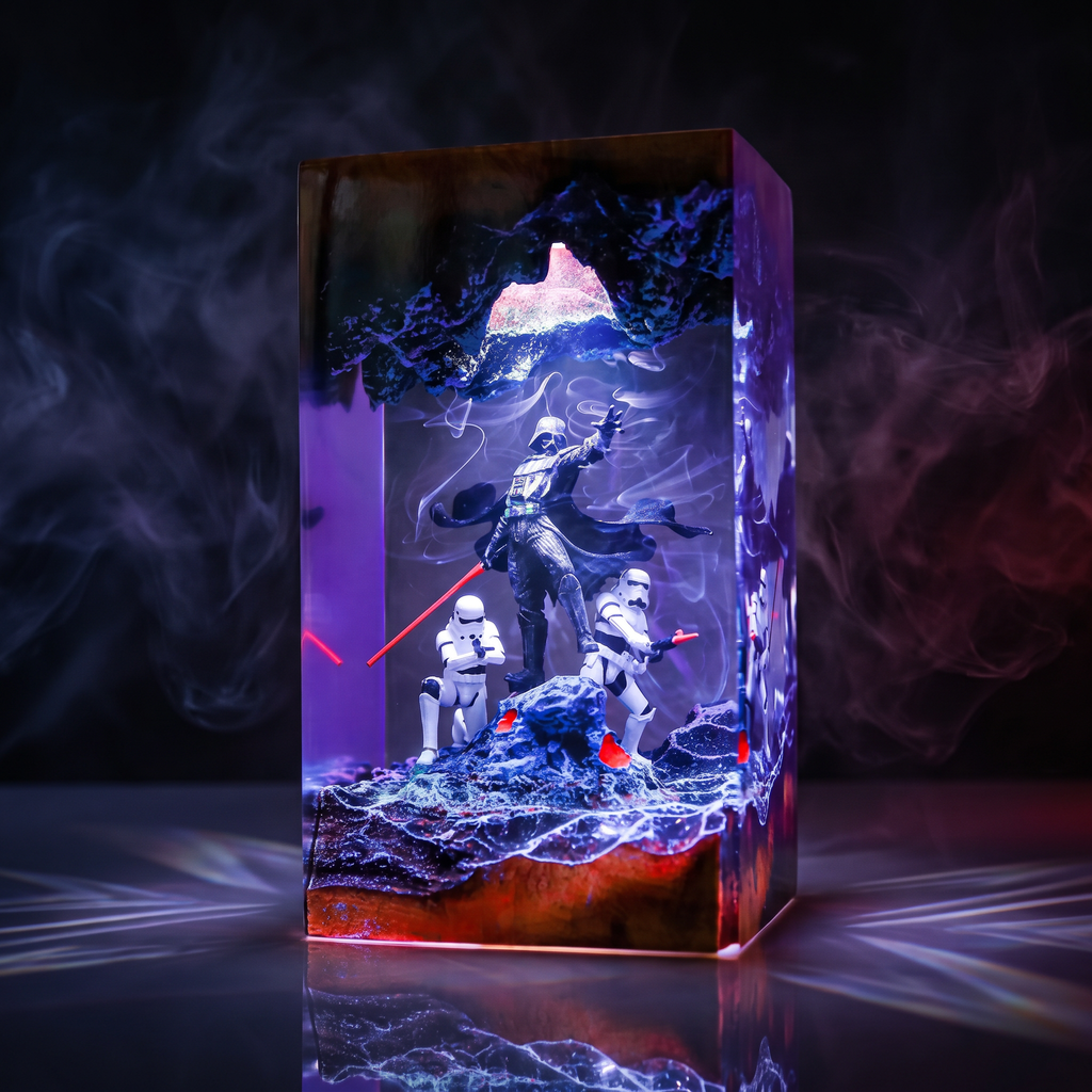 Darth Vader Resin Lamp | Warm LED Light StarWar | Lumiverse Resin