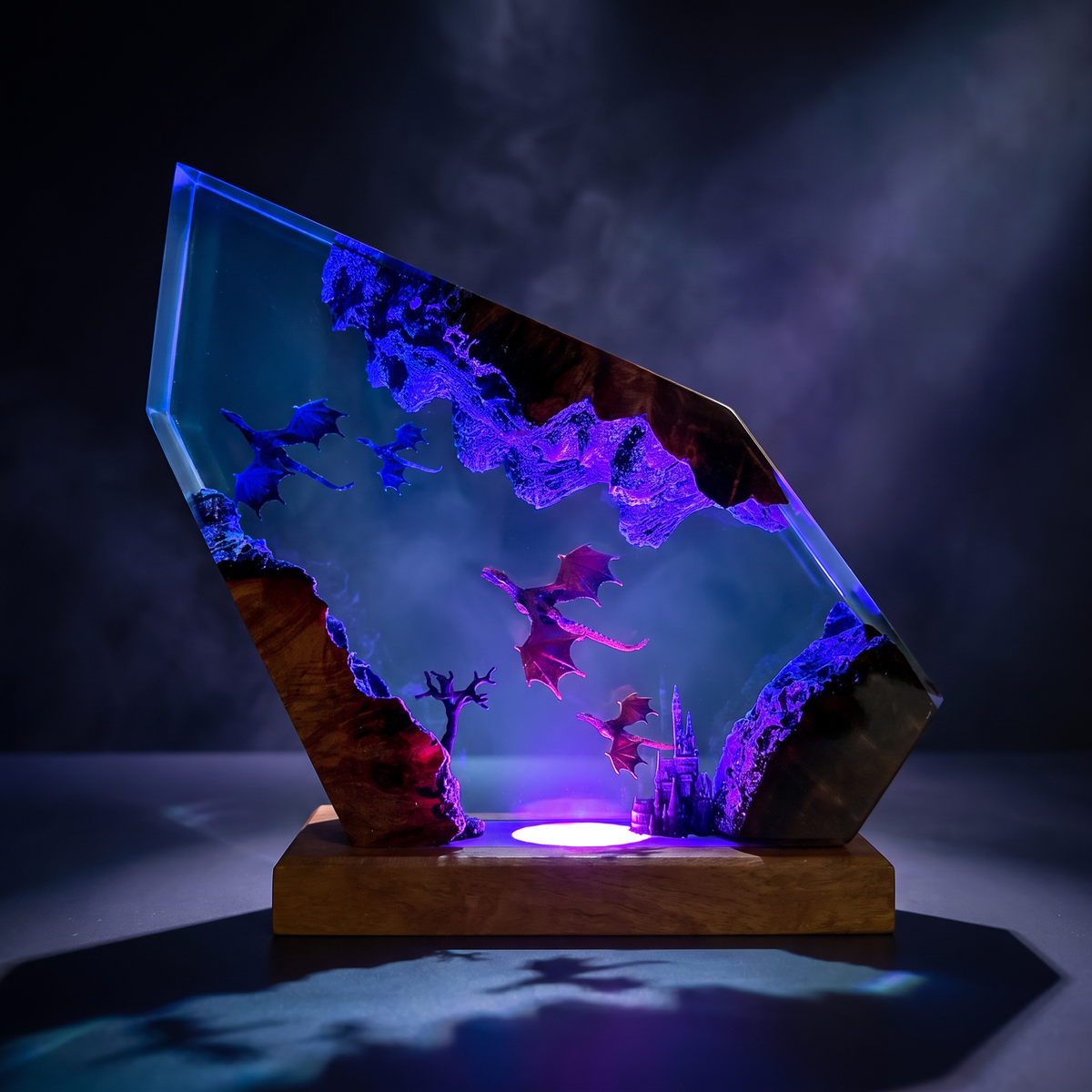 Fantasy Dragon Resin Lamp | Handmade Dragon LED | Lumiverse Resin