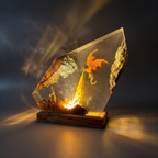Fire Dragon Resin Lamp | Dragon Gift | Lumiverse Resin