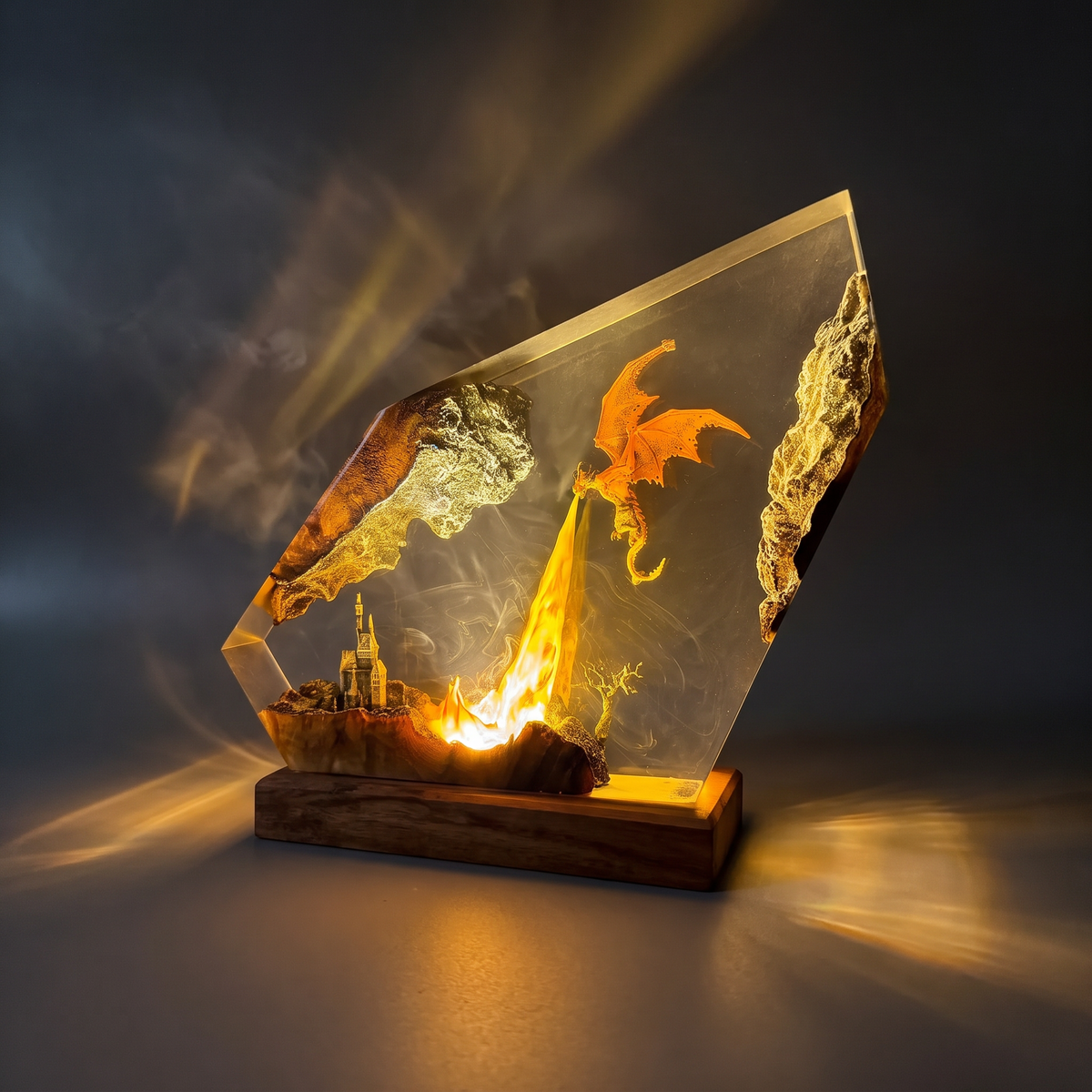 Fire Dragon Resin Lamp | Dragon Gift | Lumiverse Resin
