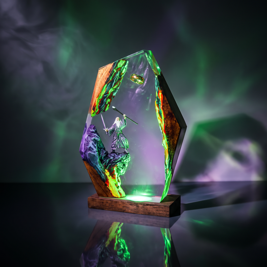 Gandalf The White Resin Lamp | Handmade TheLordOfRing LED | Lumiverse Resin