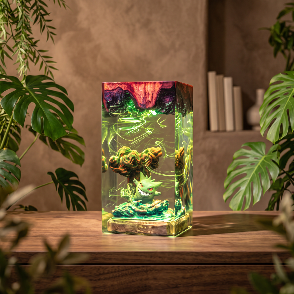 Gengar Resin Lamp | Handmade Pokemon LED | Lumiverse Resin