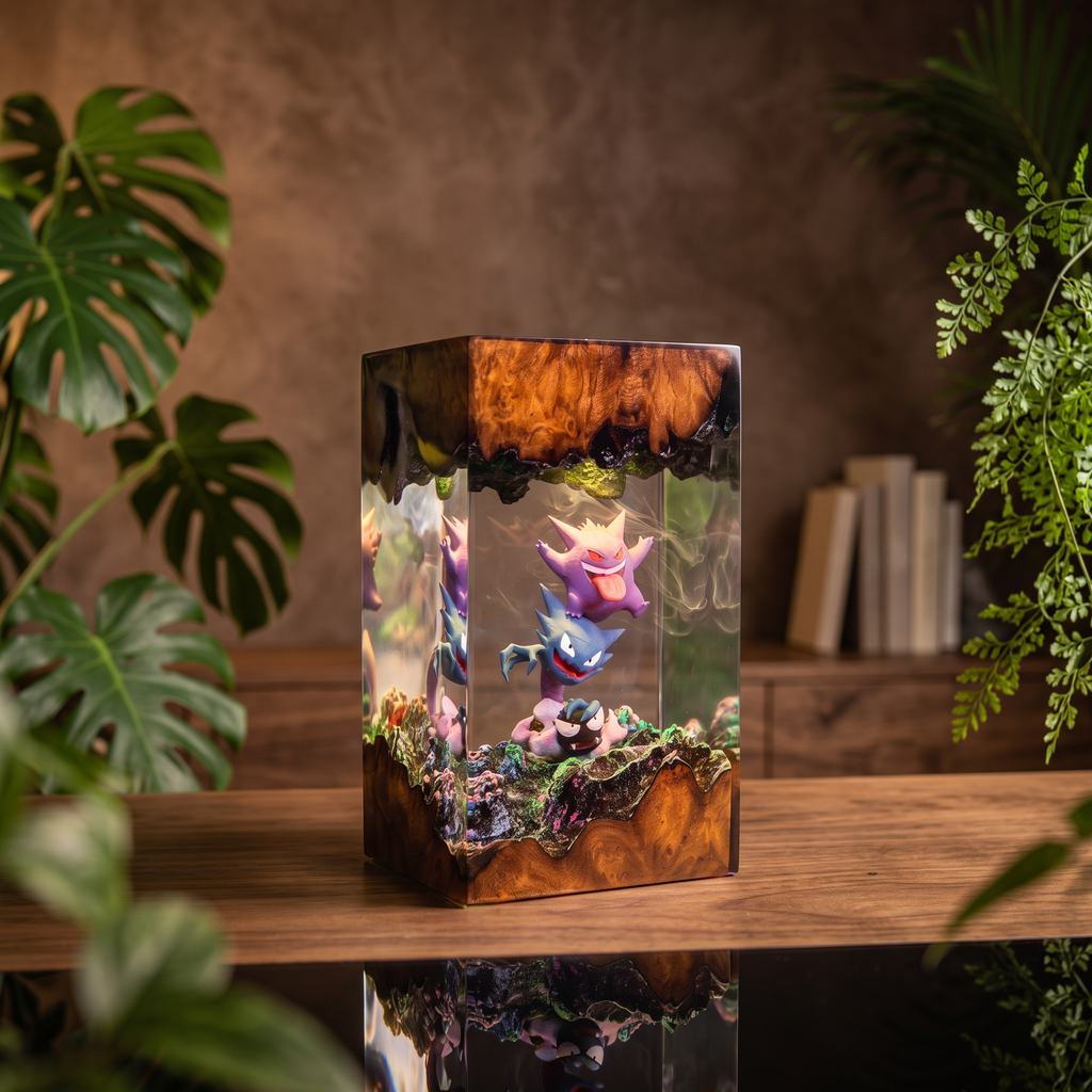 Gengar Resin Lamp | LED Diorama Pokemon | Lumiverse Resin