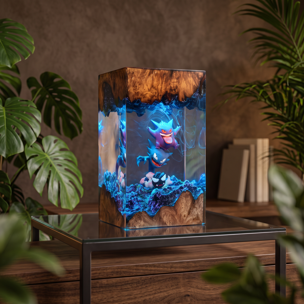 Gengar Resin Lamp | LED Diorama Pokemon | Lumiverse Resin