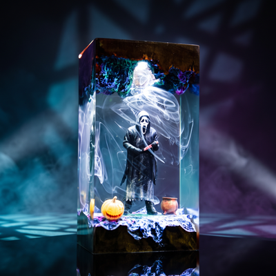 Ghost Face Resin Lamp - Horror LED Night Light
