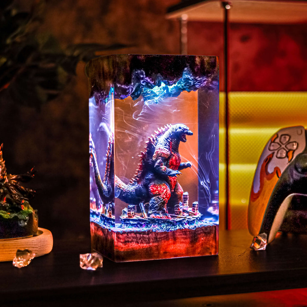 Godzilla V4 Resin Lamp | LED RGB Godzilla | Lumiverse Resin