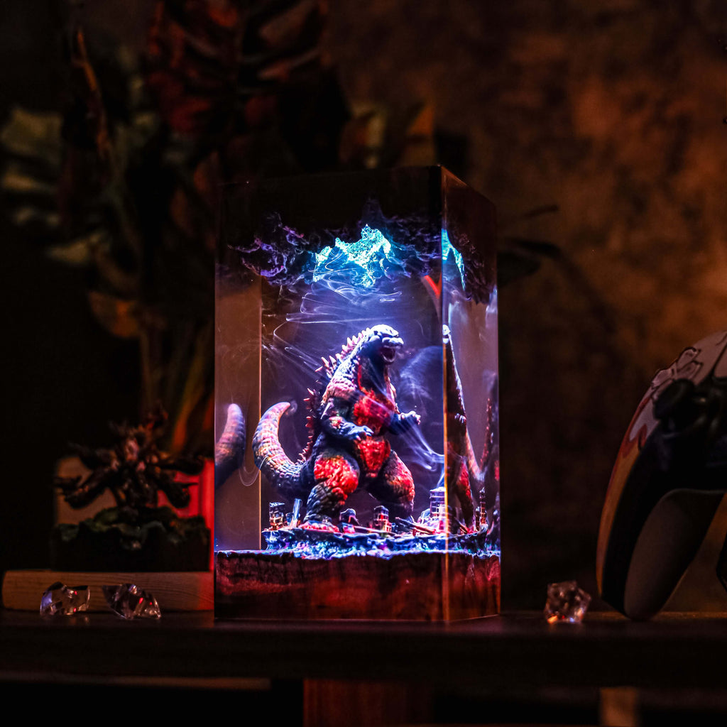 Godzilla V4 Resin Lamp | LED RGB Godzilla | Lumiverse Resin