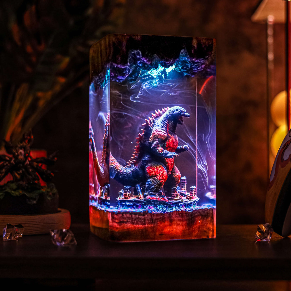 Godzilla V4 Resin Lamp | LED RGB Godzilla | Lumiverse Resin
