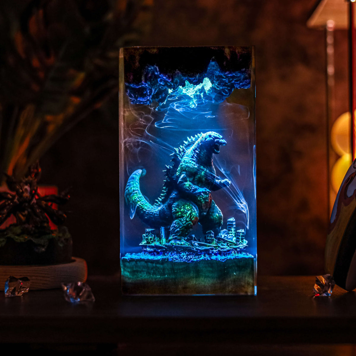 Godzilla V4 Resin Lamp | LED RGB Godzilla | Lumiverse Resin