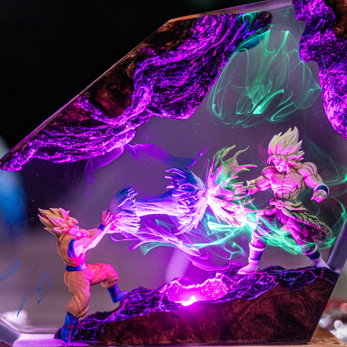 Goku Vs Broly Resin Lamp | Multicolor LED Glow DragonBall | Lumiverse Resin
