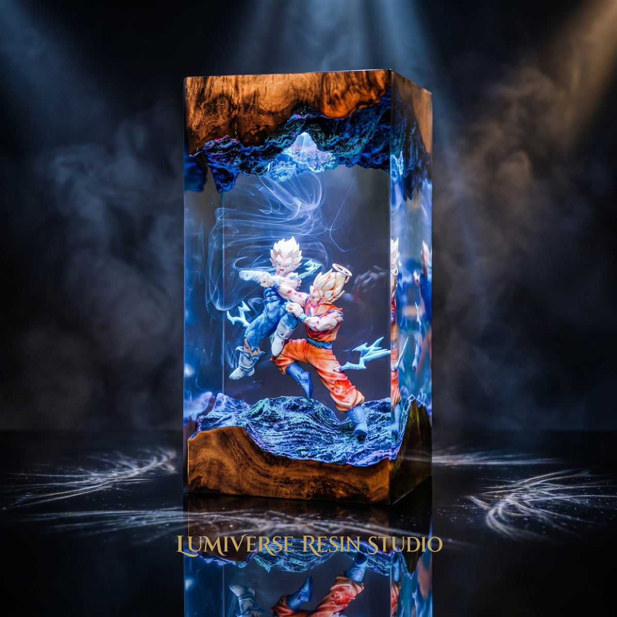 Goku Vs Vegeta Resin Lamp | DragonBall Gift | Lumiverse Resin