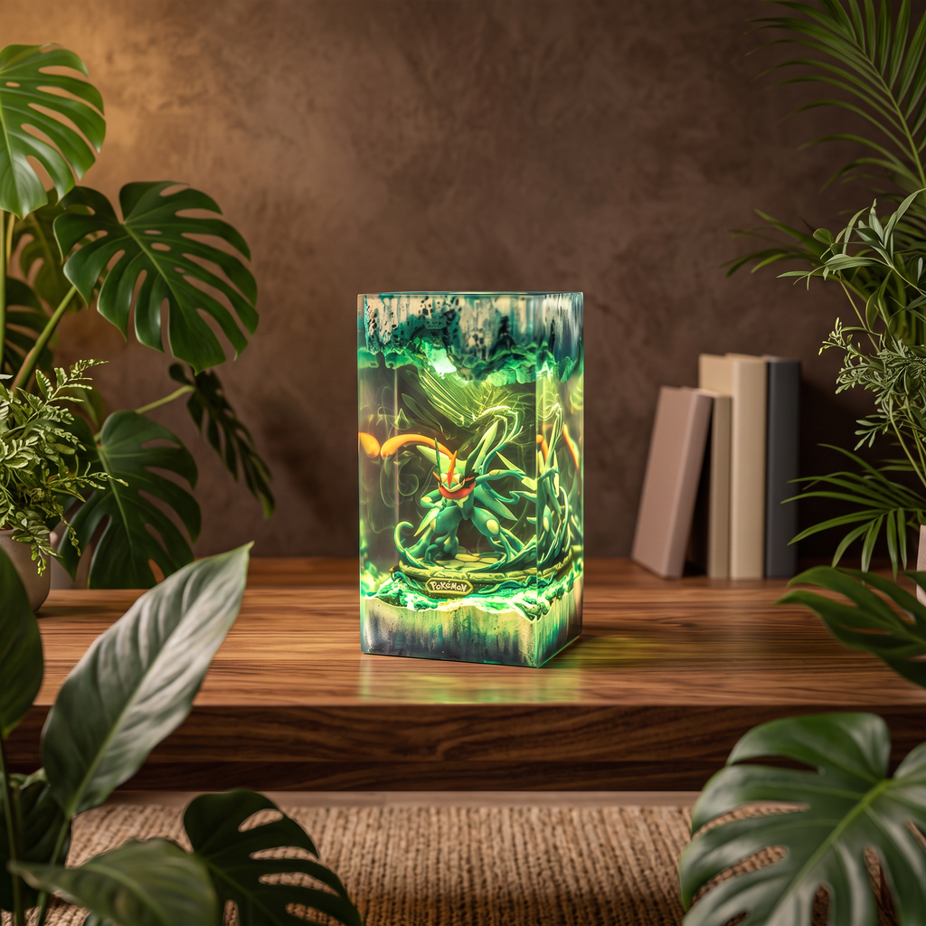 Greninja Resin Lamp | Multicolor LED Glow Pokemon | Lumiverse Resin