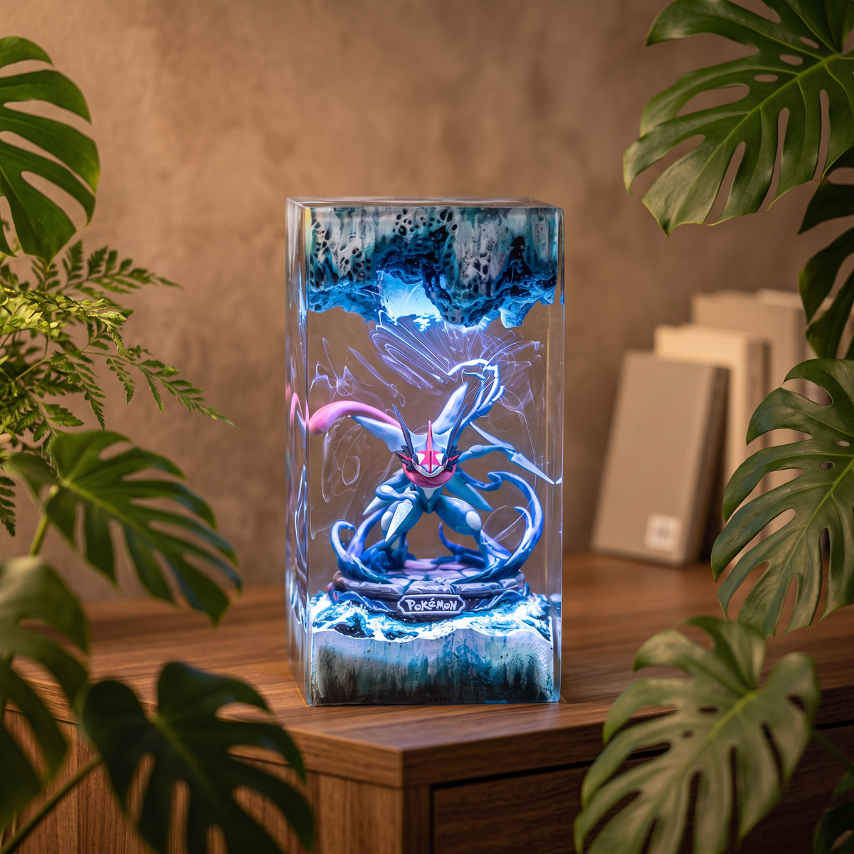 Greninja Resin Lamp | Multicolor LED Glow Pokemon | Lumiverse Resin