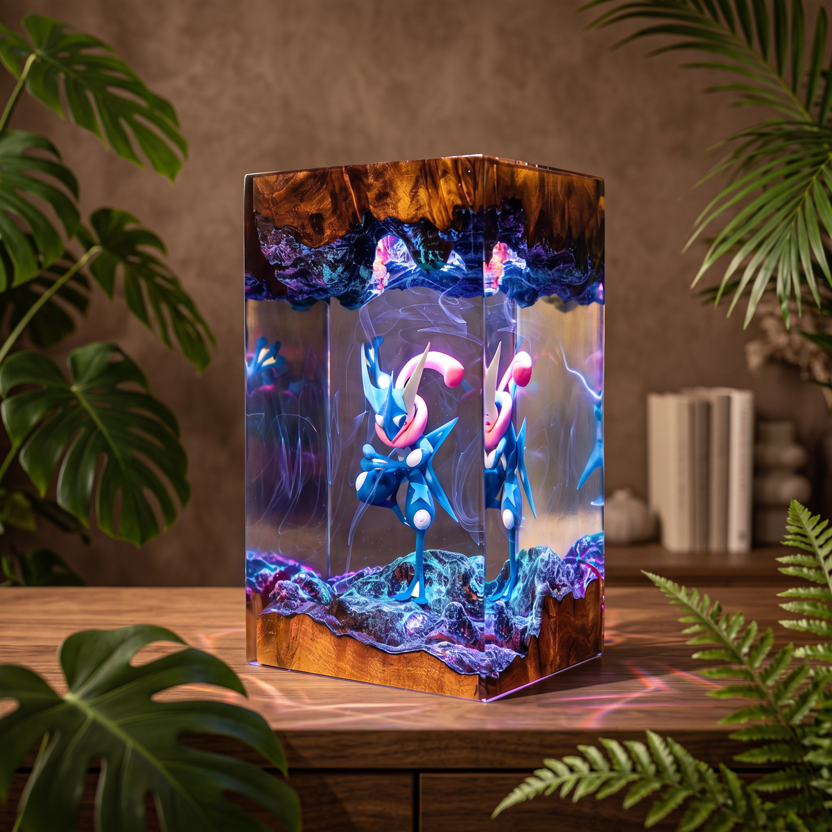 Greninja Resin Lamp | Handmade Pokemon LED | Lumiverse Resin