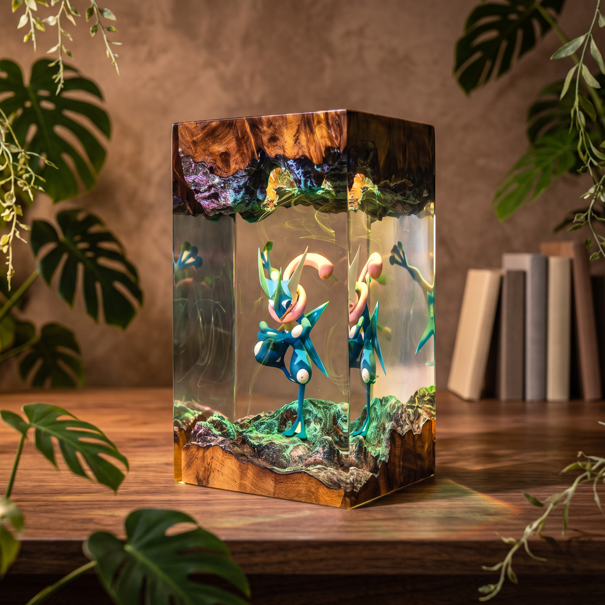 Greninja Resin Lamp | Handmade Pokemon LED | Lumiverse Resin