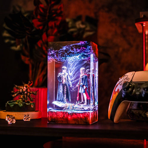 Harry Potter & Hermione Granger Resin Lamp – Handmade Magical Wizard Display