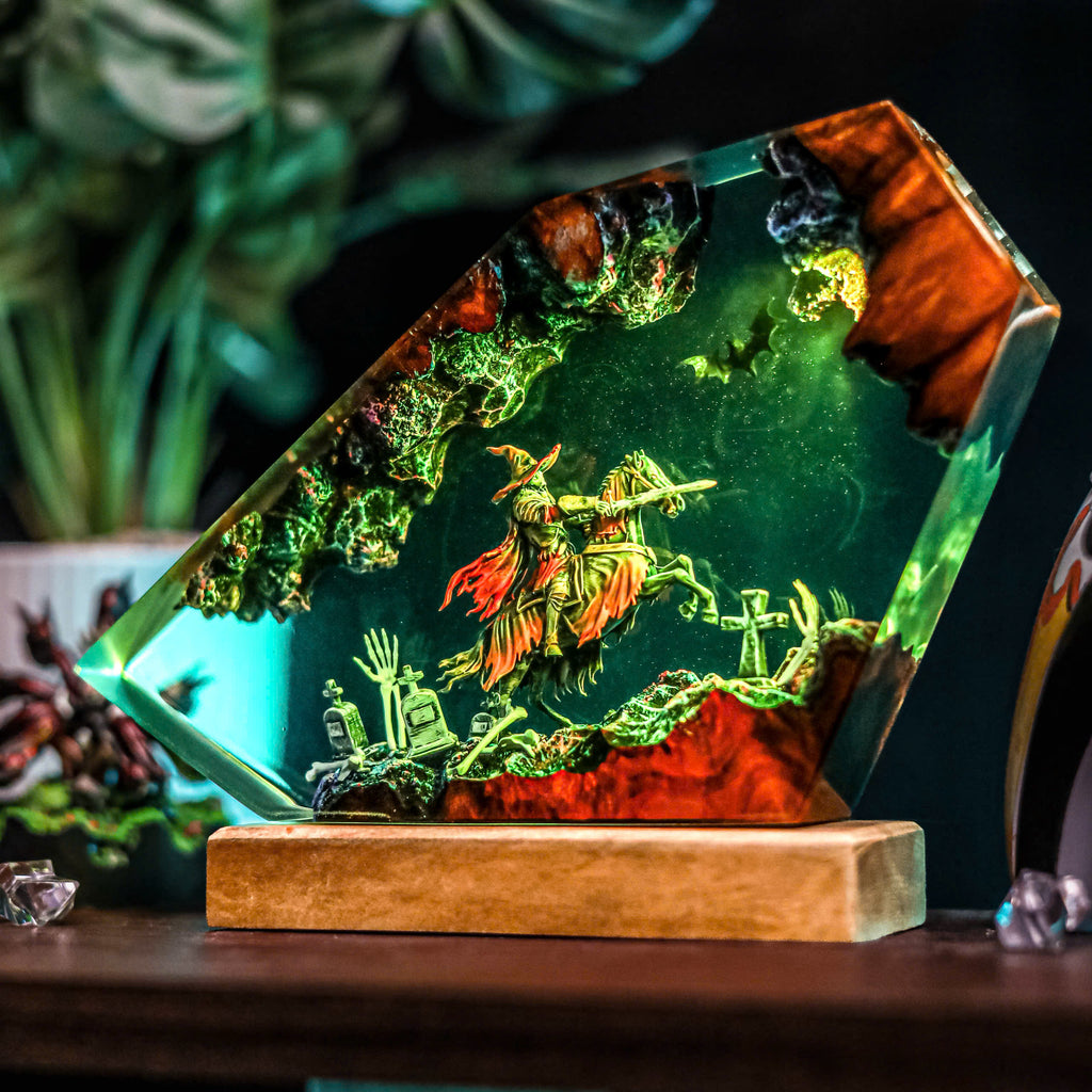 Headless Horseman Resin Lamp | USB-Powered LED | Lumiverse Resin