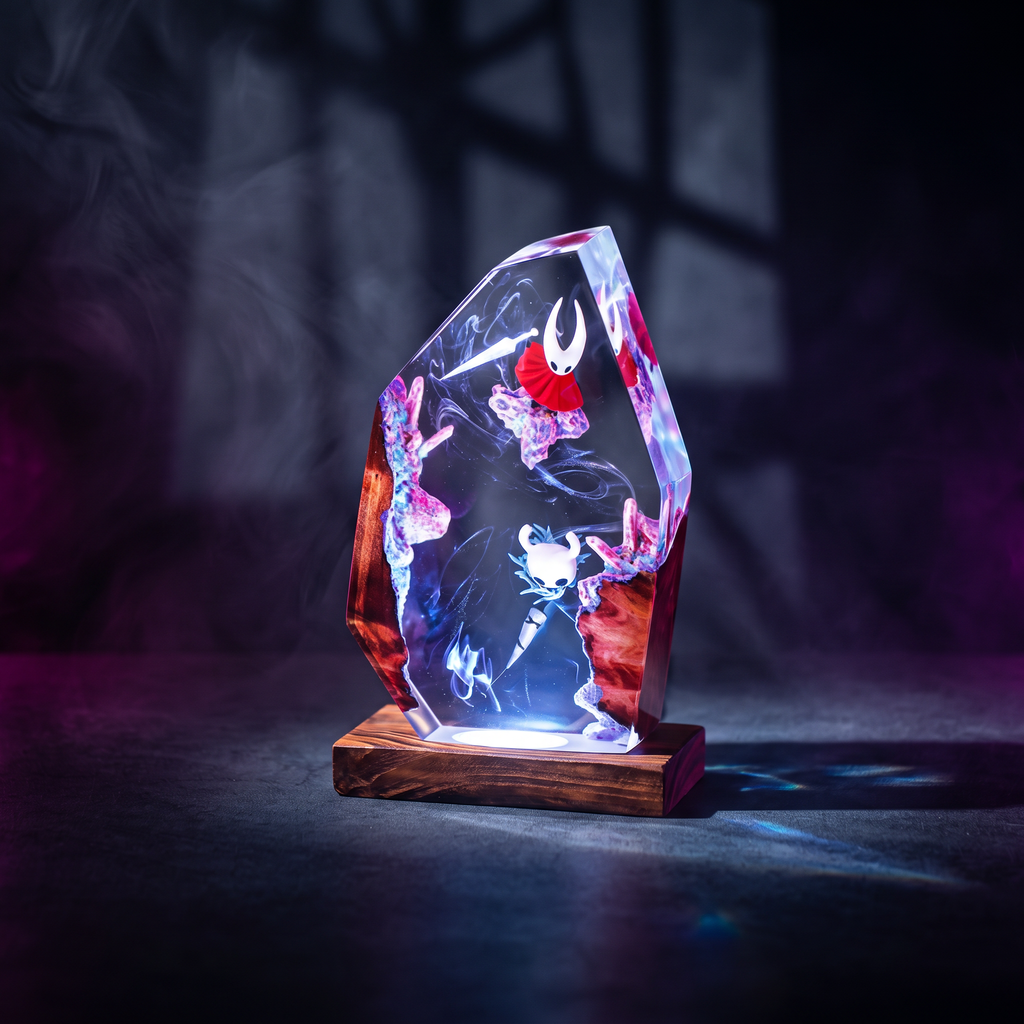 Hornet Hollow Knight Resin Lamp | Warm LED Light HollowKnight | Lumiverse Resin