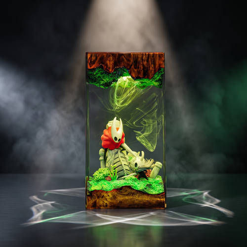Hornet & The Knight Resin Lamp - Hollow Knight LED Decor