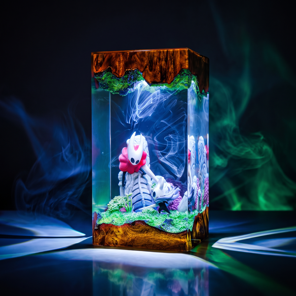 Hornet The Knight Resin Lamp | Handmade HollowKnight LED | Lumiverse Resin