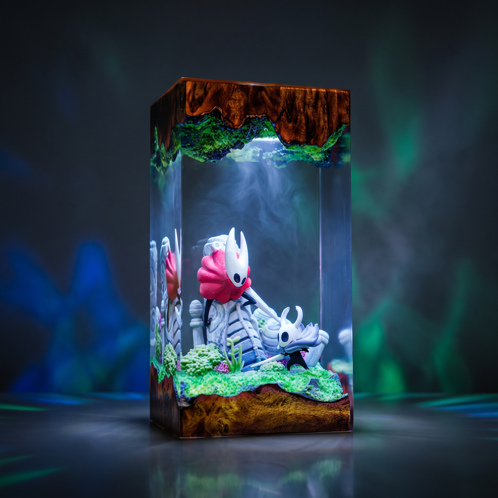 Hornet The Knight Resin Lamp | Handmade HollowKnight LED | Lumiverse Resin