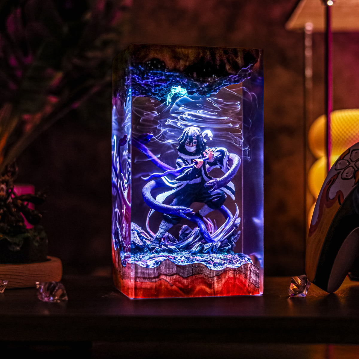 Iguro Obanai Resin Lamp | DemonSlayer Gift | Lumiverse Resin